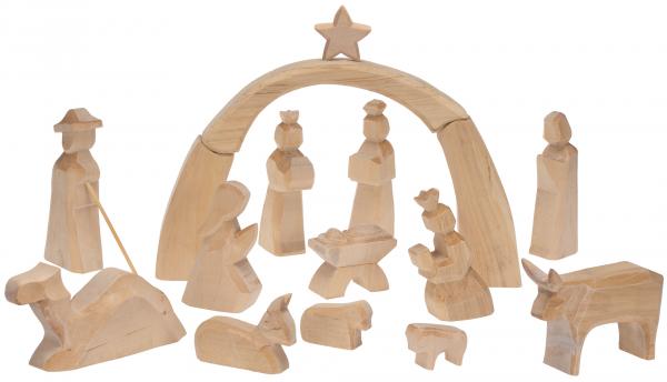 Weihnachtskrippe natur 16-tlg.