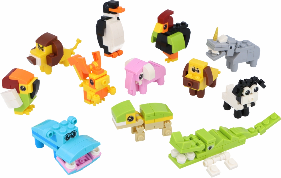 Geschenk-Klemmbaustein-Set  WILDE TIERE