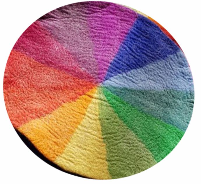 Filz-Farbkreis, Regenbogen, Filzteppich mittel 100cm