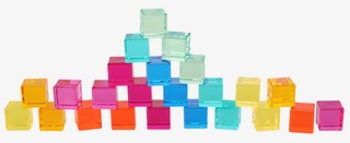 Acrylw�rfel Regenbogen 24-tlg  (601-91)