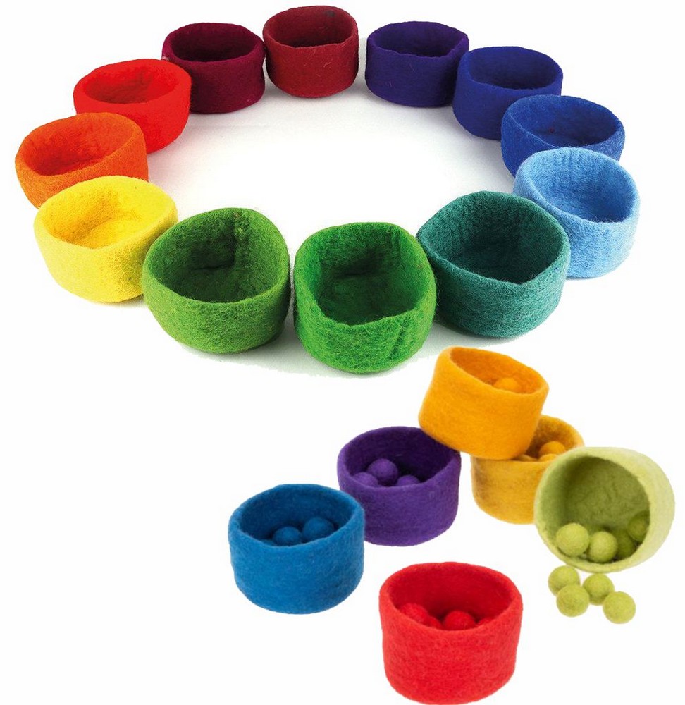 Filzschalen Regenbogen  12er