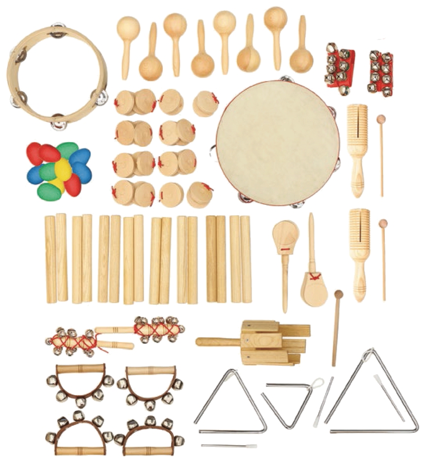 Musikinstrumente-Set XL aus Holz 76 tlg.