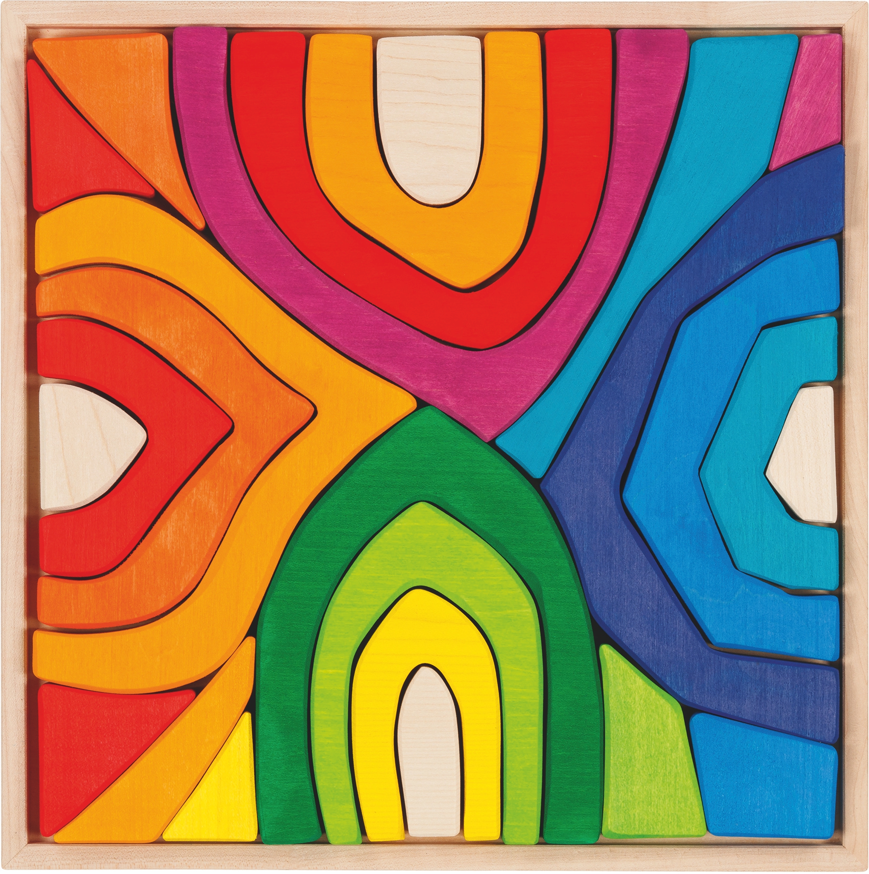 Regenbogen-Bausteine aus Holz  VIER JAHRESZEITEN
